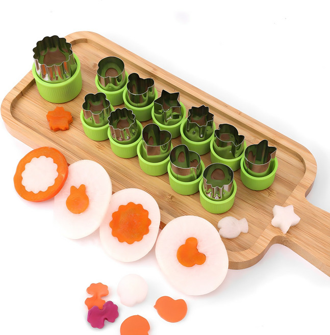 코멧 키친 쿠키 야채 커터 모양틀 12개 세트 그린, 1세트
