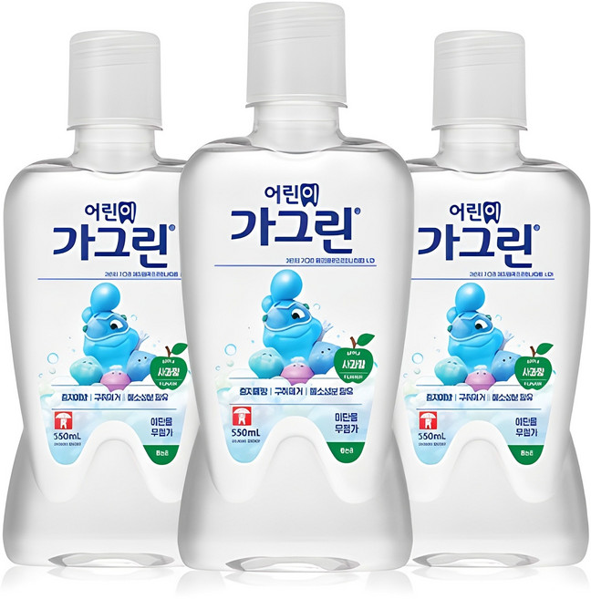 동아제약 어린이용 가그린 사과향, 550ml, 3개