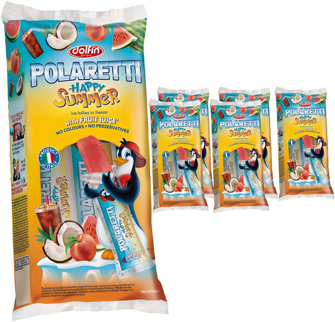 돌핀 폴라레티 해피썸머 얼려먹는 아이스바 10p, 6개, 400ml