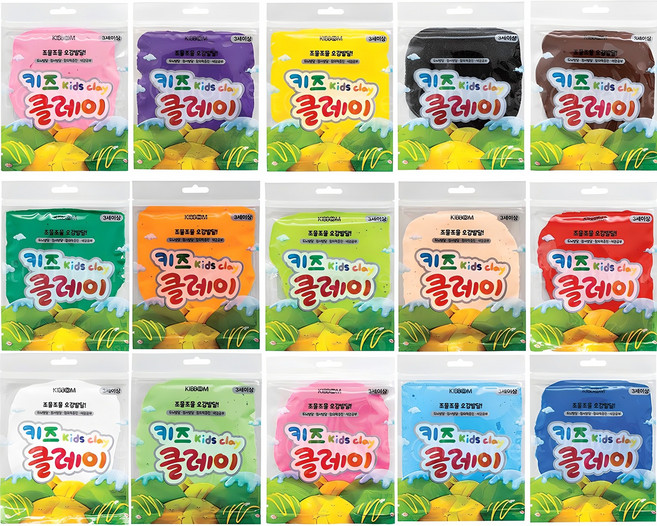 키즈클레이, 15색 세트, 50g, 1개