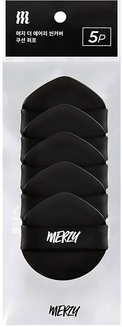 머지 더 에어리 씬 커버 쿠션 퍼프 5p, 블랙, 1개