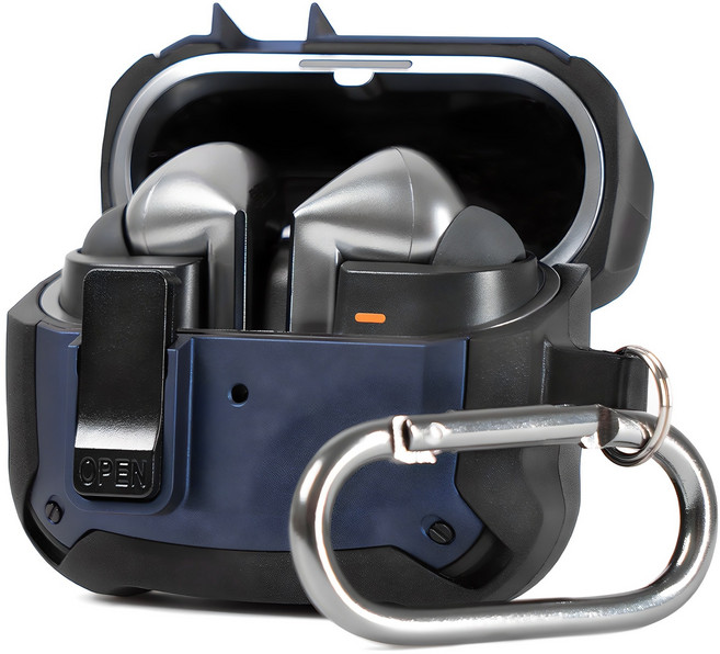 누아트 갤럭시 프레임 락범퍼 케이스, 버즈3/버즈3프로/버즈3FE, 네이비, 1개