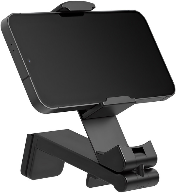 밸류엠 접이식 360도 회전 여행용 비행기 핸드폰 거치대, 블랙, 1개