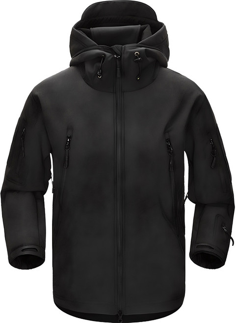 OK Military 男士鯊魚皮軟殼抓絨拉鍊夾克