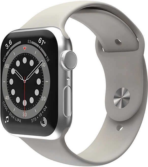 신지모루 애플워치 호환 실리콘 원버튼 스트랩, 라이트그레이, 1개