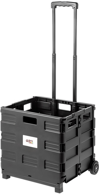 홈플래닛 접이식 다용도 쇼핑카트 대형, 블랙, 1개