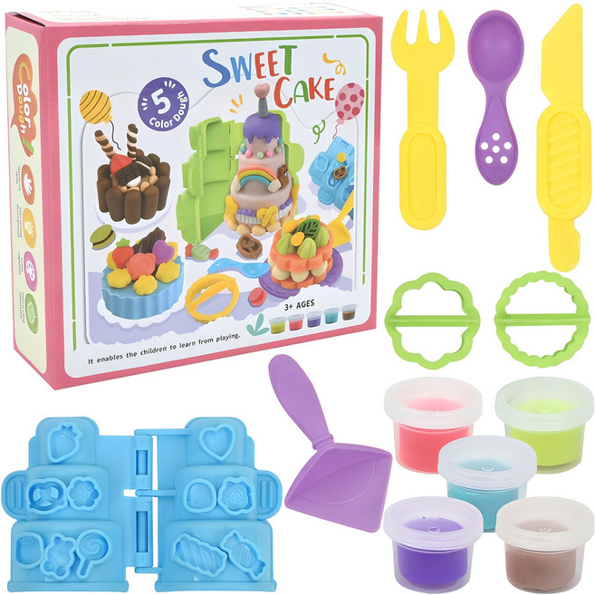 플레이 컬러 도우 클레이 세트, 케이크만들기, 350g, 1세트