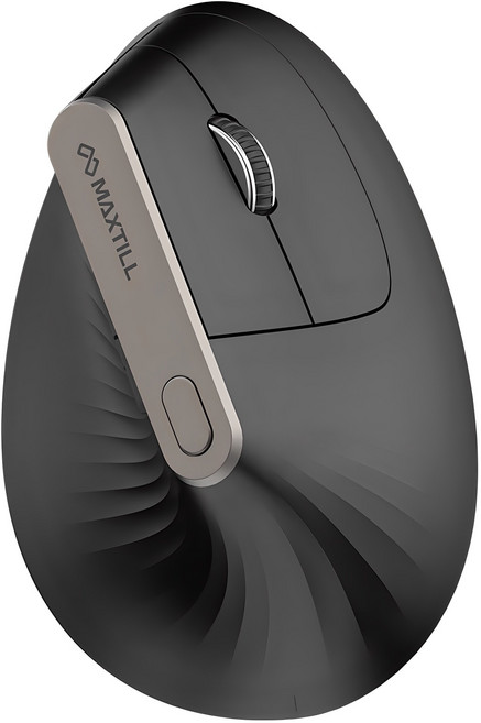맥스틸 무소음 버티컬 무선 마우스, GM-WEM100, Black