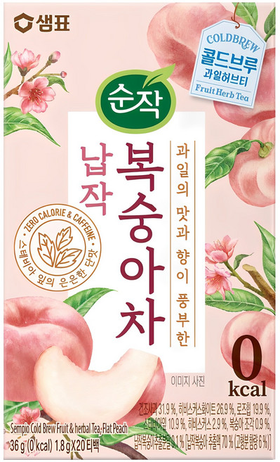 순작 콜드브루 과일허브티 납작 복숭아차, 1.8g, 20개입, 1개