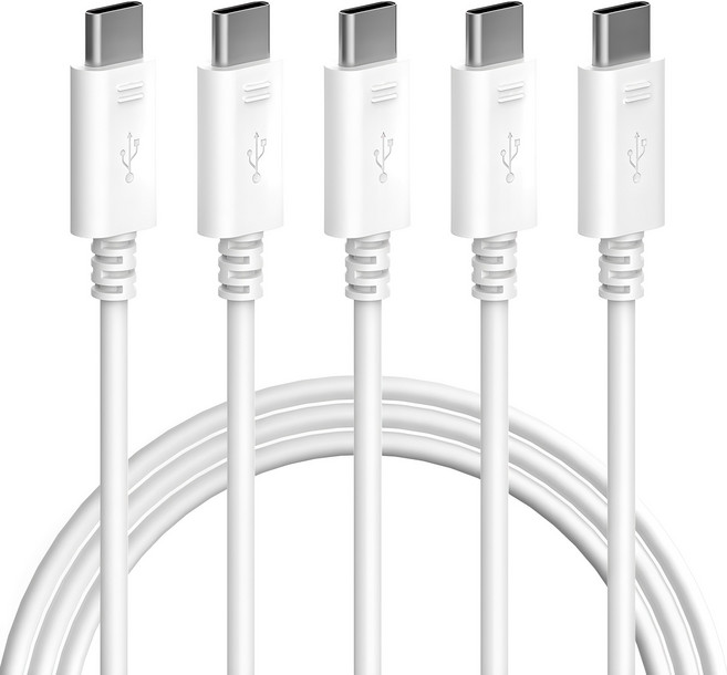 밸류엠 60W CtoC 초고속 충전 케이블 1m + 1.5m 3p + 2m 세트, 화이트, 1세트