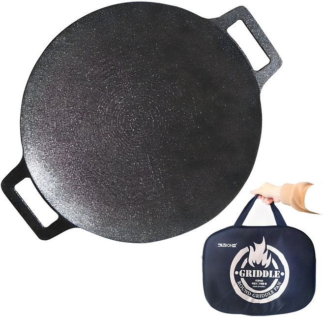 키친아트 캠핑 그리들팬 + 전용가방, 33cm, 1세트
