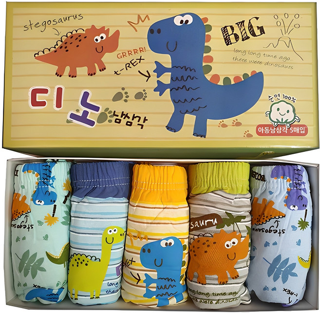 엠알키즈 남아용 순면 빅티렉스 삼각팬티 5종 세트