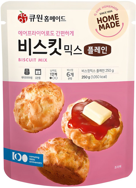 큐원 홈메이드 비스킷믹스 플레인, 1개, 250g