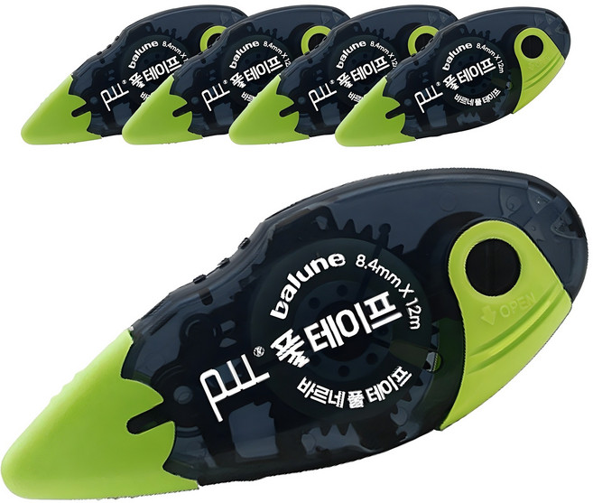 바르네 풀테이프 BGT-0180 8.4mm x 12m, 그린, 5개