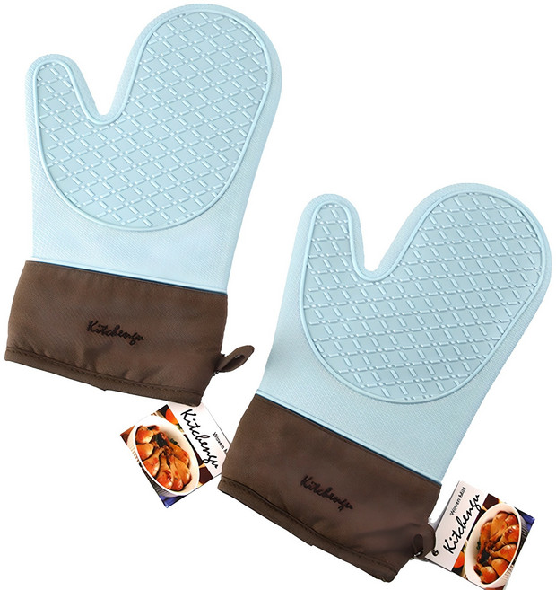 키친구 실리콘 주방 오븐장갑, 민트, 2개