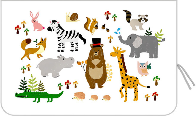 banybany 차량용 자석 햇빛가리개, 암막 동물파티, 1개