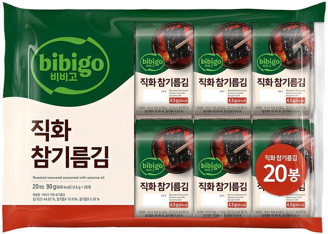 비비고 직화 참기름김, 90g, 1개