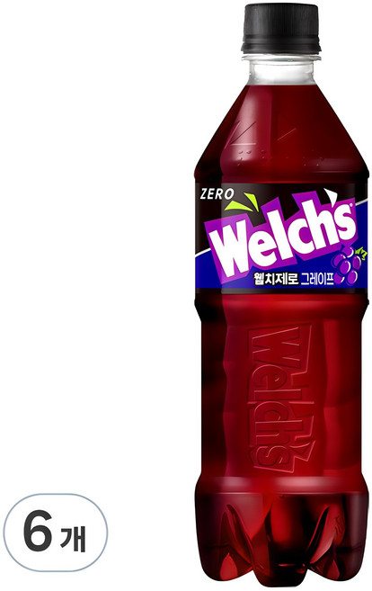 웰치스 제로 그레이프맛, 500ml, 6개