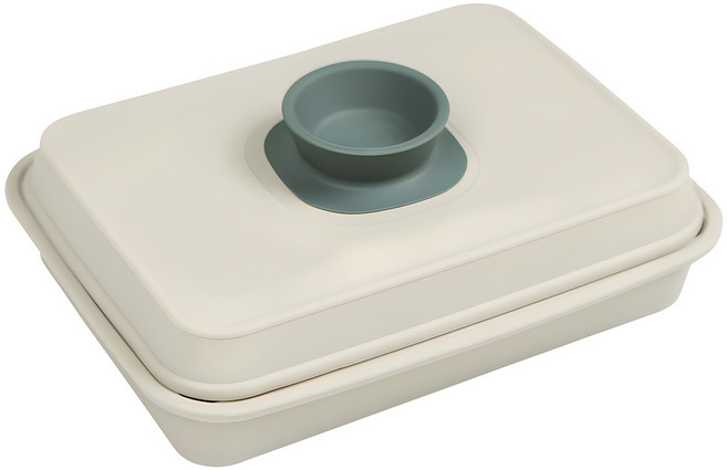 인콕 실리콘 전자레인지 오븐 용기 + 뚜껑, 올리브그린, 1세트