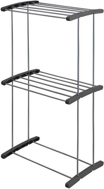 팬물산 스텐 미니 빨래 건조대 2단, 그레이