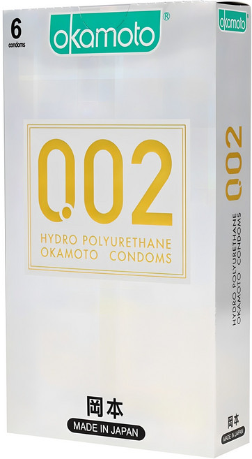 오카모토 002 하이드로 폴리우레탄 슬림형 콘돔, 6개입, 1개