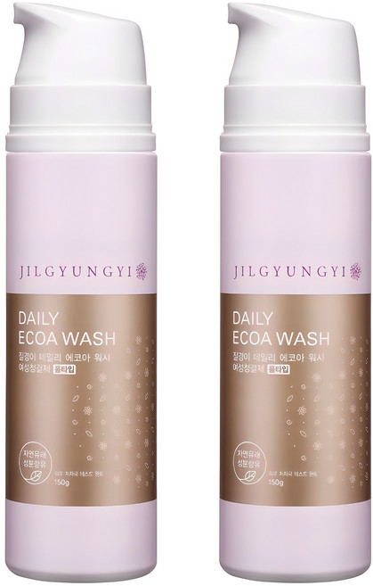 질경이 데일리 에코아워시 여성청결제 폼타입, 150g, 2개
