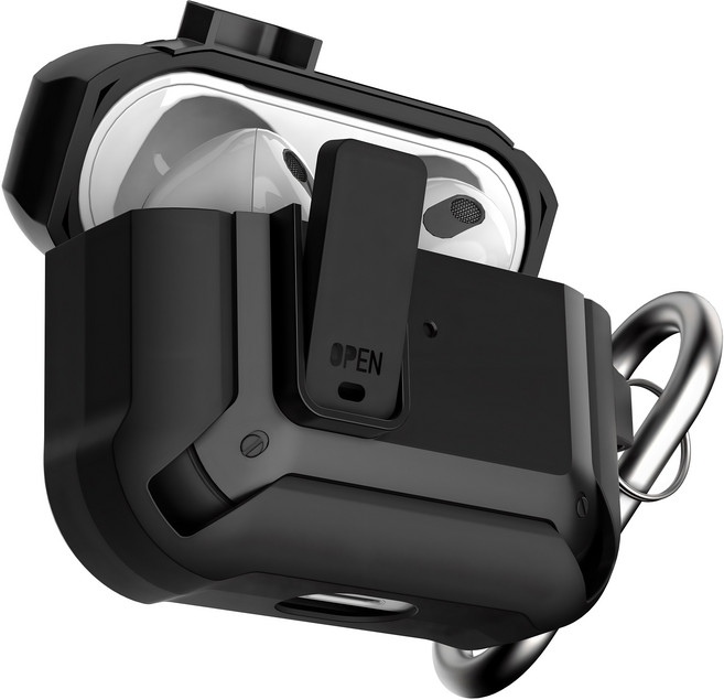 누아트 프레임 락 범퍼케이스, 에어팟 3세대, 블랙, 1개