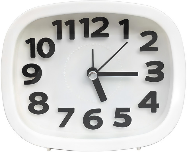 유니코시 파스텔 무음 알람 탁상 시계, 01화이트