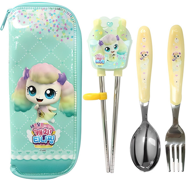 르번 새콤달콤 캐치티니핑 알찬 교정젓가락세트, 포실핑, 스푼 + 포크 + 젓가락 + 케이스, 1세트