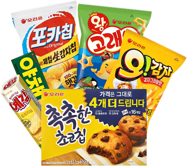 오리온 단짠 과자 모음 6종, 320g, 1세트