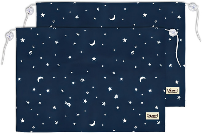 더자리 트윙클 차량용 햇빛가리개, 네이비, 2개