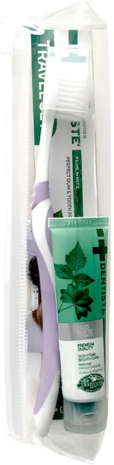 덴티스테 여행용 치약 + 칫솔 세트, 20g, 1세트 - 쿠팡