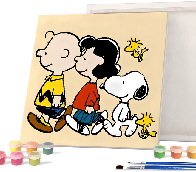 아이러브페인팅 피너츠 DIY PAINTING 25 x 25 cm, 스누피 행진, 1개