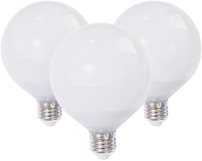 코넬 빛샘 LED 볼전구 숏넥 12W, 전구색, 3개