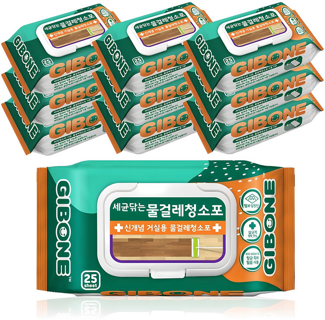 기본에 물걸레 청소포 캡형 25매, 10개
