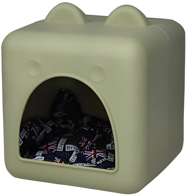 레드퍼피 리첼 펫하우스 방석포함, 밀크그린티, 1개