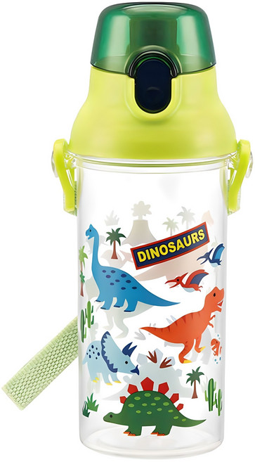 스케이터 원터치 투명 보틀, 그린공룡, 480ml, 1개