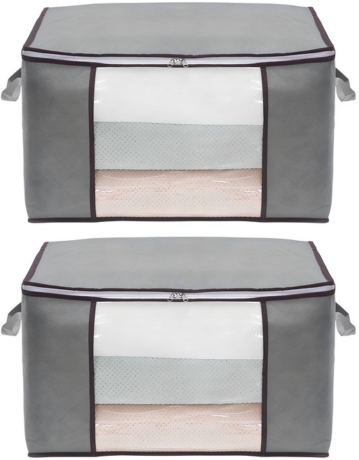 코멧 홈 패브릭 이불 케이스 60L, 그레이, 2개