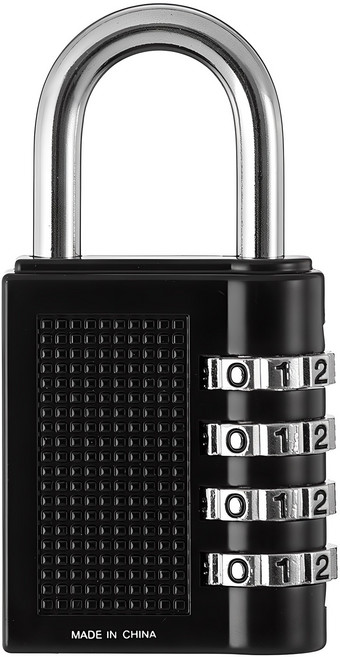 코멧 4단 비밀번호 자물쇠 블랙, 1개