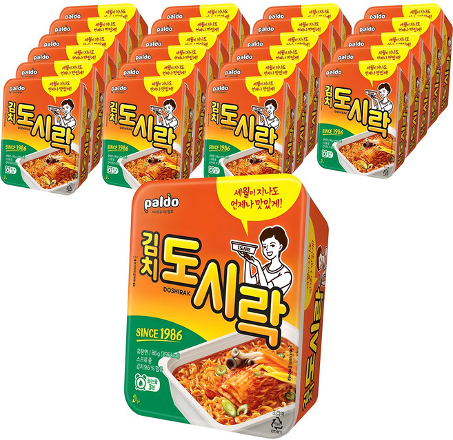 팔도도시락 김치 컵라면 86g, 24개