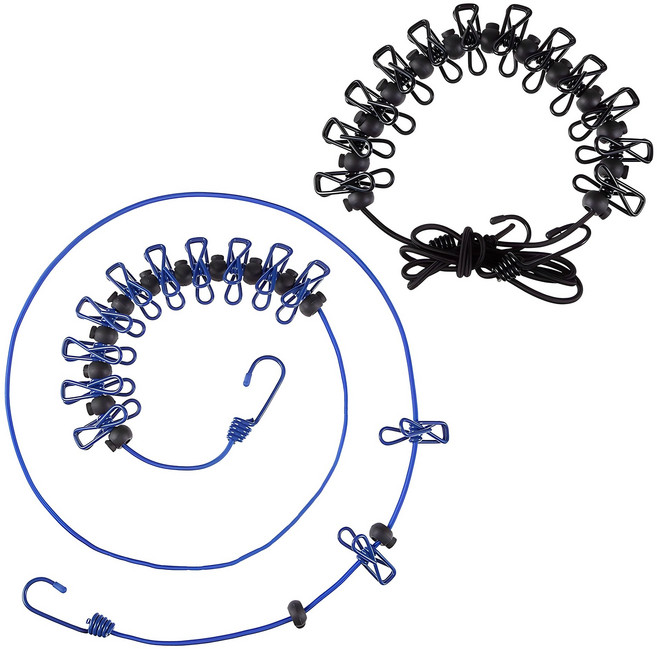 코멧 아웃도어 캠핑 빨래 집게줄 2종 세트
