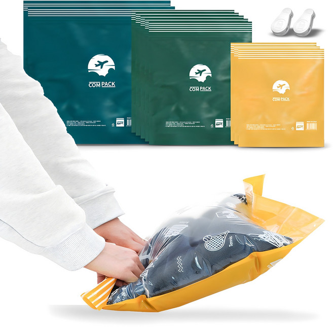 이지백 컴팩 이지 여행용 압축팩 SET, 10개입, 1세트