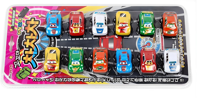 오로라 꼬꼬마 차차차 작동완구 12p 세트, 혼합색상, 1세트