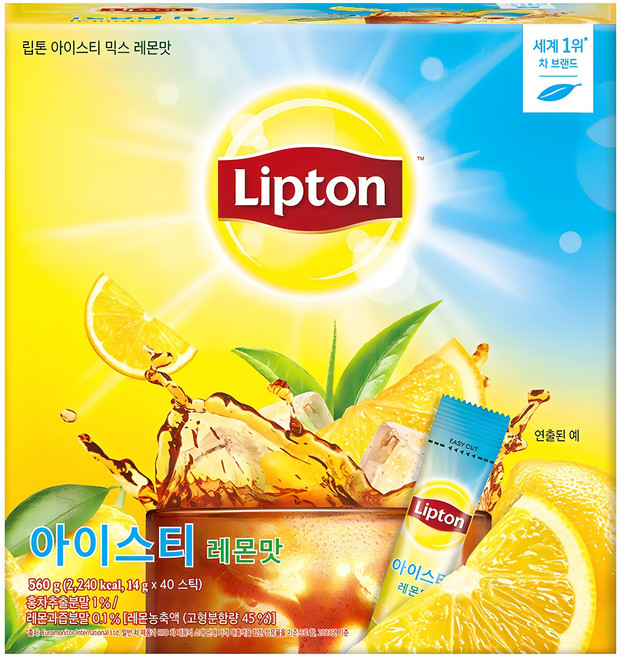 립톤 아이스티 레몬 스틱 에이드 분말, 14g, 1개, 40개입