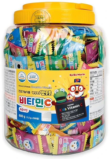 베베모린 뽀로로 비타민 C 복숭아맛, 500정, 1개 - 쿠팡
