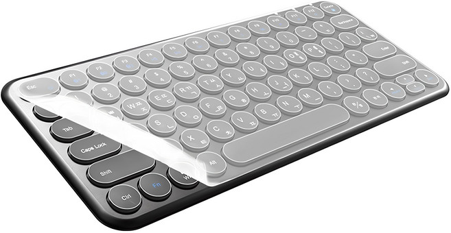 아이노트 멀티 페어링 블루투스 무선 텐키리스 키보드 + 키스킨, 블랙, X-KEY 38BT, 제조사축