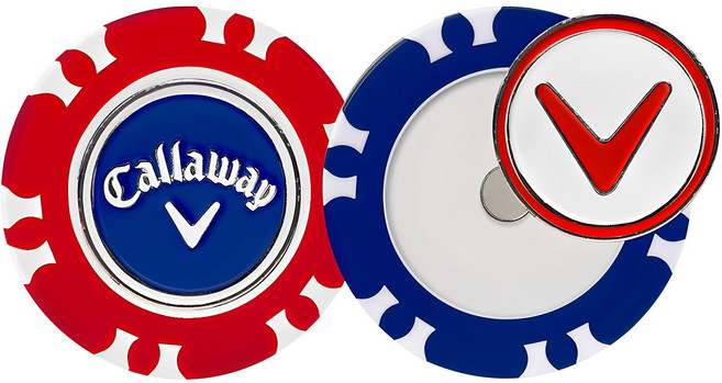 캘러웨이 듀얼 포커칩 볼마커 2종 세트 C30486, Blue + Red, 1세트