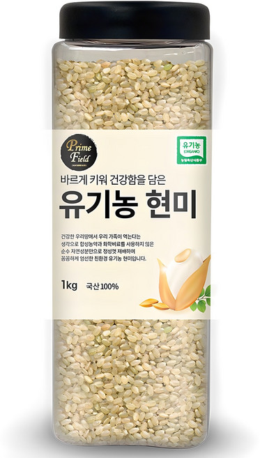 Prime Field 유기농 현미, 1kg, 1개