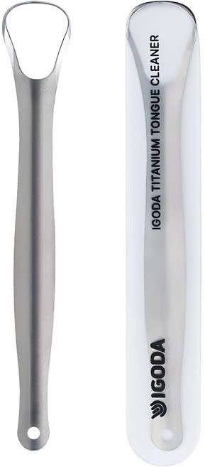 이고다 티타늄 혀클리너 + 휴대용 케이스 세트, 7g, 1세트