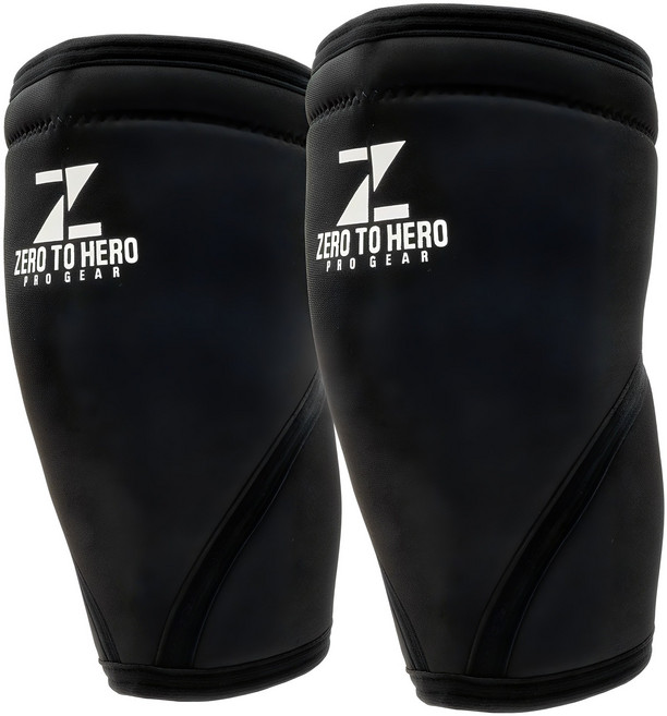 제로투히어로 네오프렌 헬스 무릎보호대 7mm 2p, 1세트, BLACK